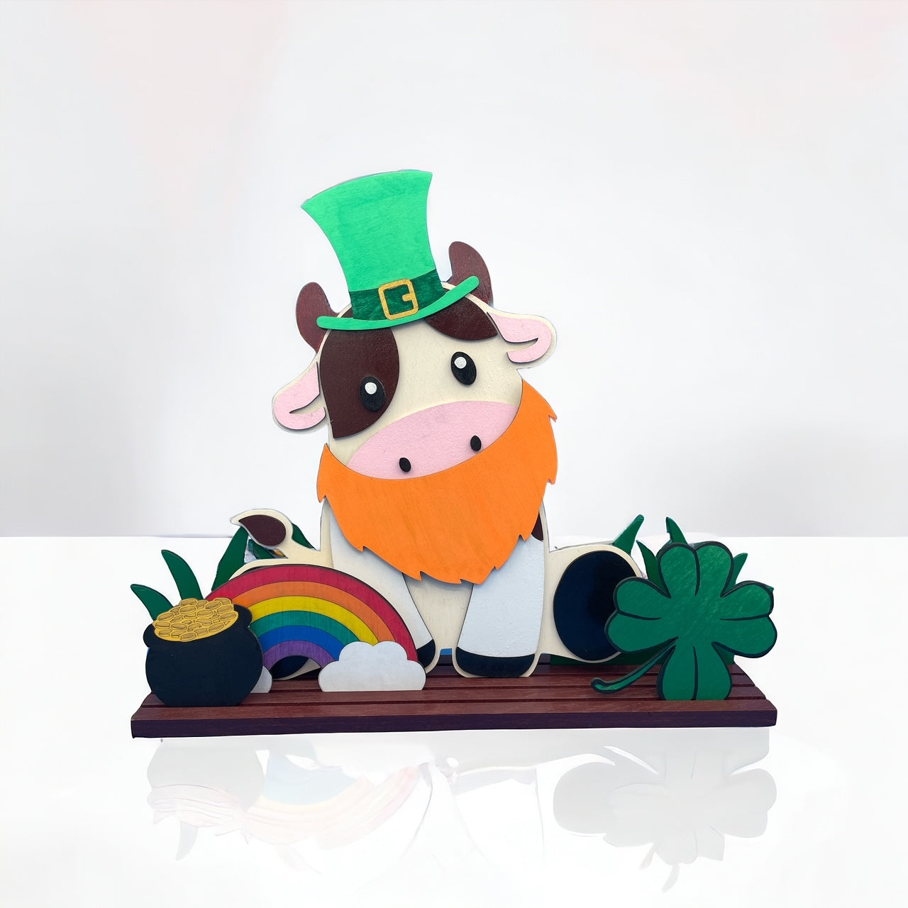 St. Patrick's Day interchangeable Wooden Decorative Cow
