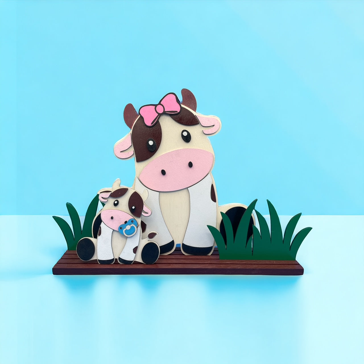 Mother's Day Interchangeable Wooden Decorative Cow