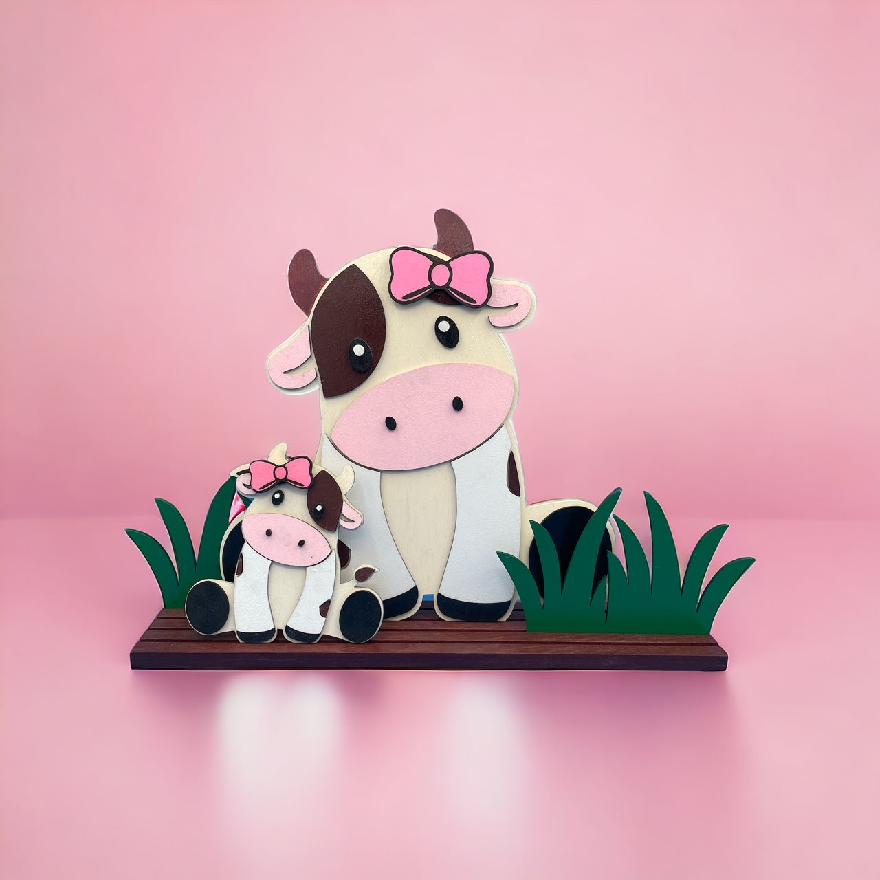 Mother's Day Interchangeable Wooden Decorative Cow