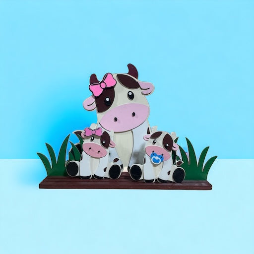 Mother's Day Interchangeable Wooden Decorative Cow