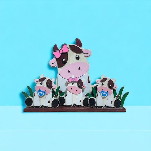 Mother's Day Interchangeable Wooden Decorative Cow