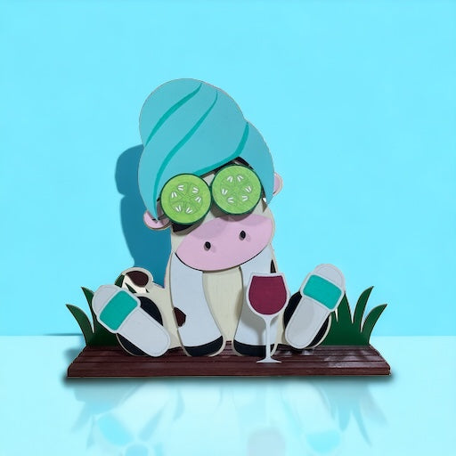 Mother's Day Interchangeable Wooden Decorative Cow